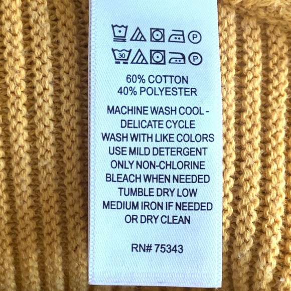 Rachel Zoe Rib Knit Sweater - High Low V-Neck - Mustard Yellow - Sz L - Picture 8 of 10